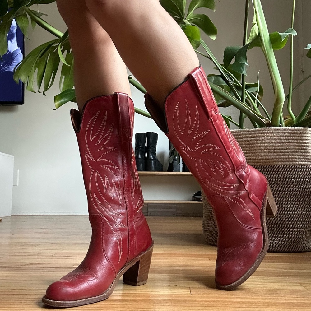 Vintage Red Cowgirl Boots